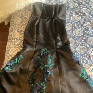 Strapless mermaid ball gown with butterfly appliqués